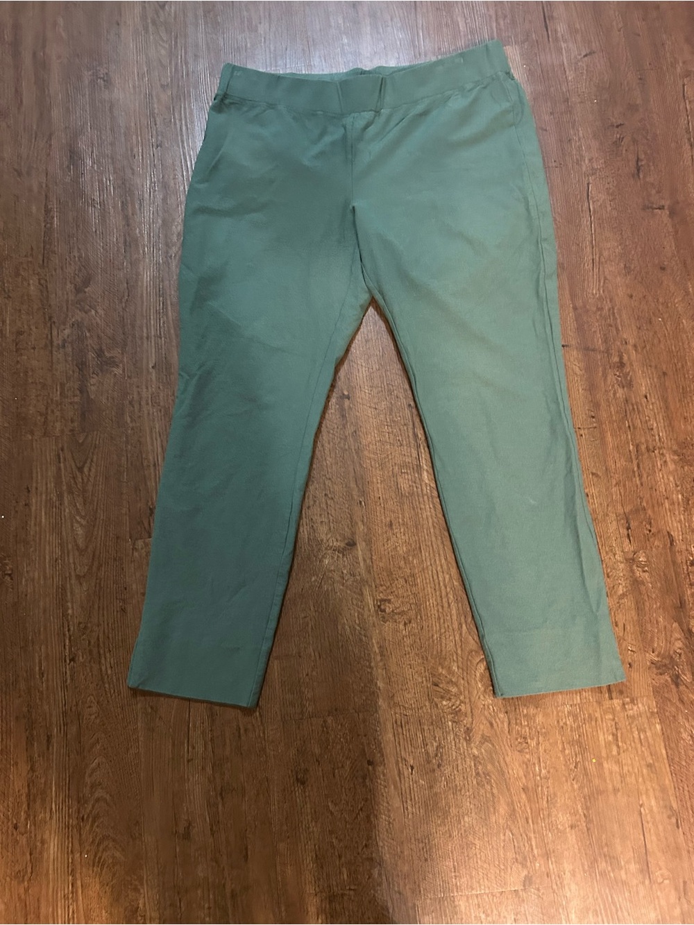 Eileen Fisher Womens Medium Olive Green Pull On Ankle Pants Minimalist